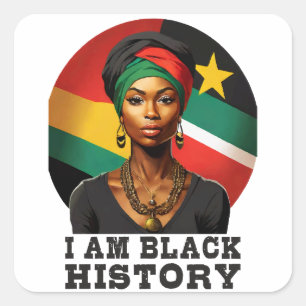 I am Black History Square Sticker