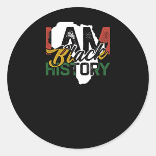 I Am Black History Sticker1  Classic Round Sticker