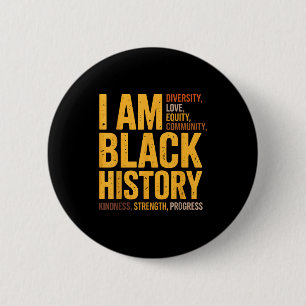 I Am Black History Vintage 6 Cm Round Badge