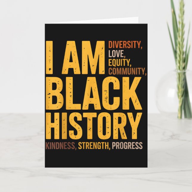 I Am Black History Vintage  Card (Front)