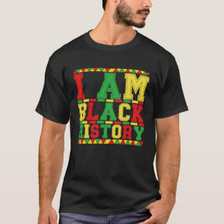 I AM BLACK HISTORY Vintage Men omen Black History T-Shirt