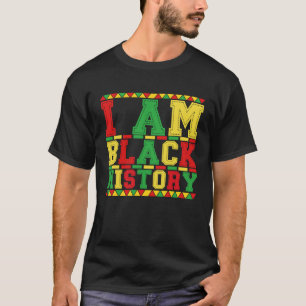I AM BLACK HISTORY Vintage Men omen Black History T-Shirt