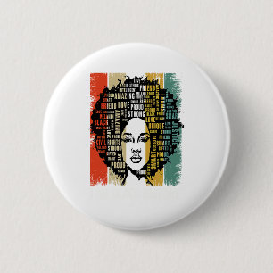 I Am Black History Women Girls Black History Month 6 Cm Round Badge
