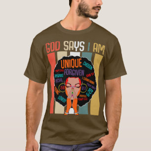 I Am Black Melanin History Month Queen Afro Art Co T-Shirt