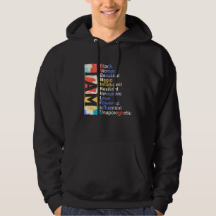 I Am Black Woman Beautiful Magic Influential Unapo Hoodie
