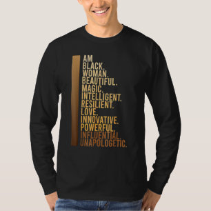 I Am Black Woman Black History Month Educated Blac T-Shirt