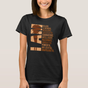 I Am Black Woman Black History Month Unapologetica T-Shirt