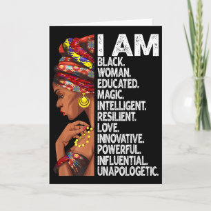 I Am Black Woman Educated Black History Month Blac Card