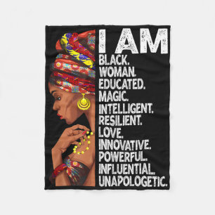 I Am Black Woman Educated Black History Month Blac Fleece Blanket