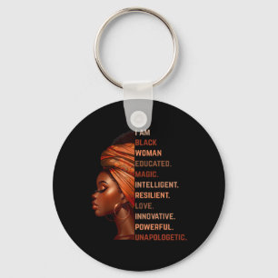 I Am Black Woman Educated Magic Intelligent Melani Key Ring