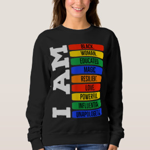 I Am Black Woman Queen - Black History Month Junet Sweatshirt
