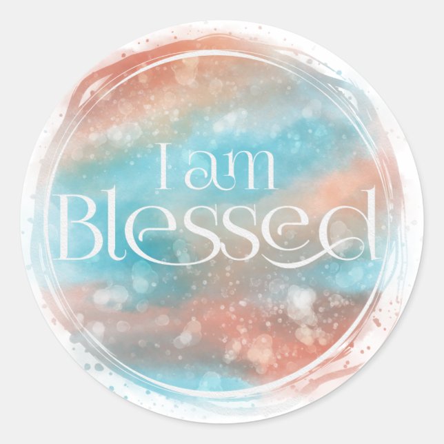 I am Blessed Classic Round Sticker (Front)
