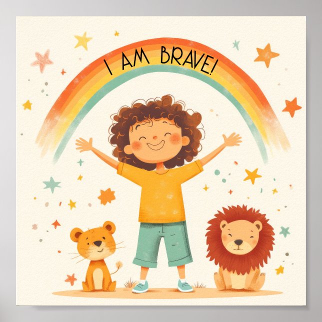 I Am Brave - Kids Affirmation Poster (Front)