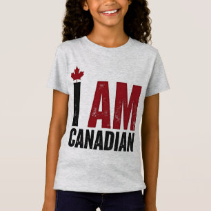 I Am Canadian – Patriotic Statement & Maple leaf T-Shirt