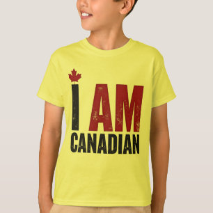I Am Canadian – Patriotic Statement & Maple leaf T-Shirt