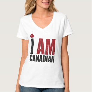 I Am Canadian – Patriotic Statement & Maple leaf T-Shirt