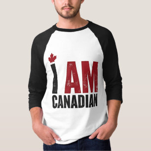 I Am Canadian – Patriotic Statement & Maple leaf T-Shirt