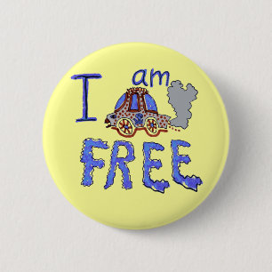 I am CAR free 6 Cm Round Badge