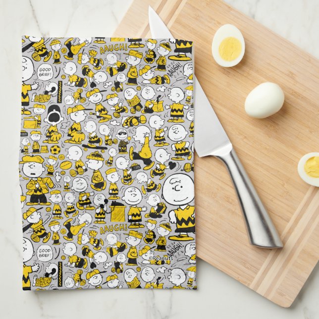 I Am Charlie Brown Pattern Tea Towel (Quarter Fold)