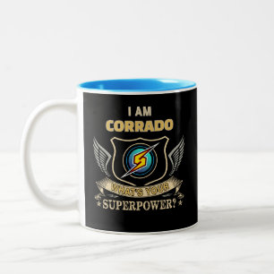 I Am CORRADO What's Your Superpower Two-Tone Coffee Mug