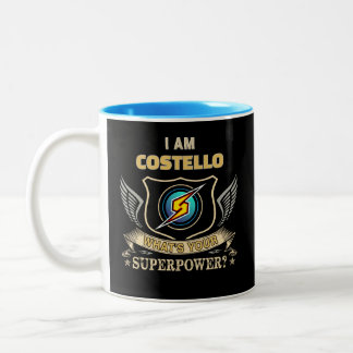 I Am COSTELLO What's Your Superpower Two-Tone Coffee Mug