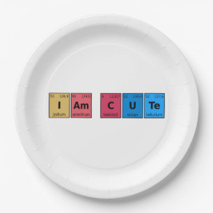 I am Cute Periodic Table Paper Plate