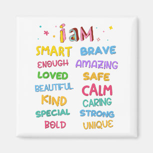 I Am Daily Affirmation Colorful Christian Kids Tod Magnet