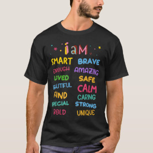 I Am Daily Affirmation Colorful Christian Kids Tod T-Shirt