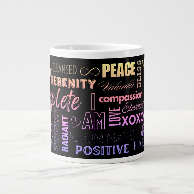 I AM Daily Reminder Inspirational High Vibe Words  Large Coffee Mug (Front)