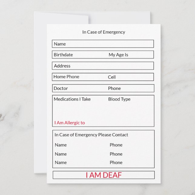  I am deaf in case of emergency for kids and adult Holiday Card (Front)