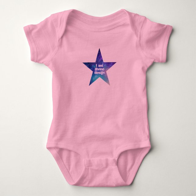 I am divine design baby bodysuit (Front)