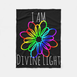 I Am Divine Light Yoga Meditation Gift Tee Shirt Fleece Blanket