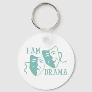 I am drama light blue key ring