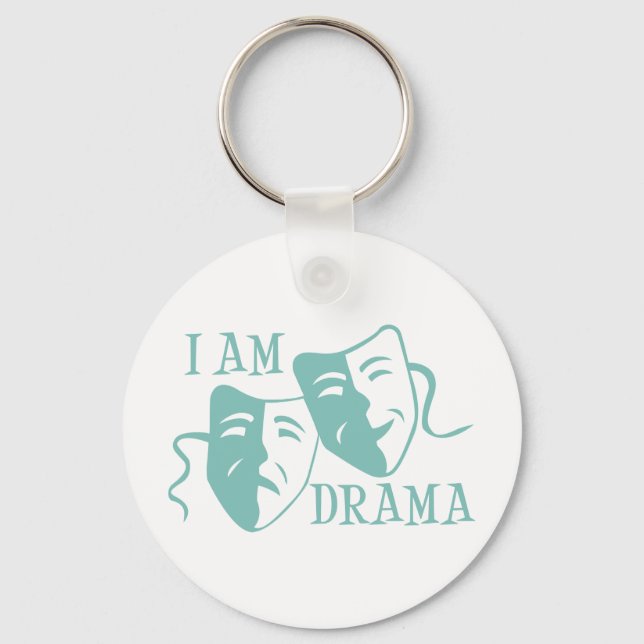 I am drama light blue key ring (Front)