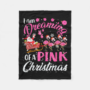I Am Dreaming Of A Xmas With Nk Santa Flamingos Sl Fleece Blanket