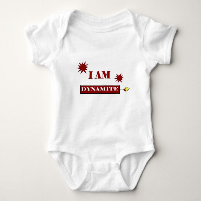 "I am dynamite"  Baby Bodysuit (Front)