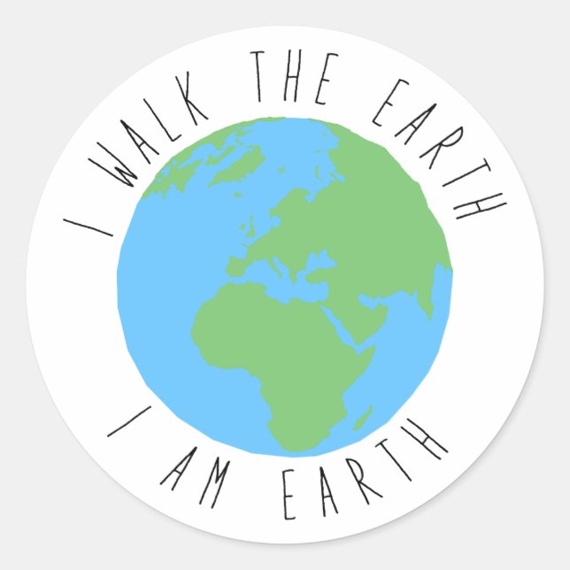 I Am Earth Classic Round Sticker (Front)