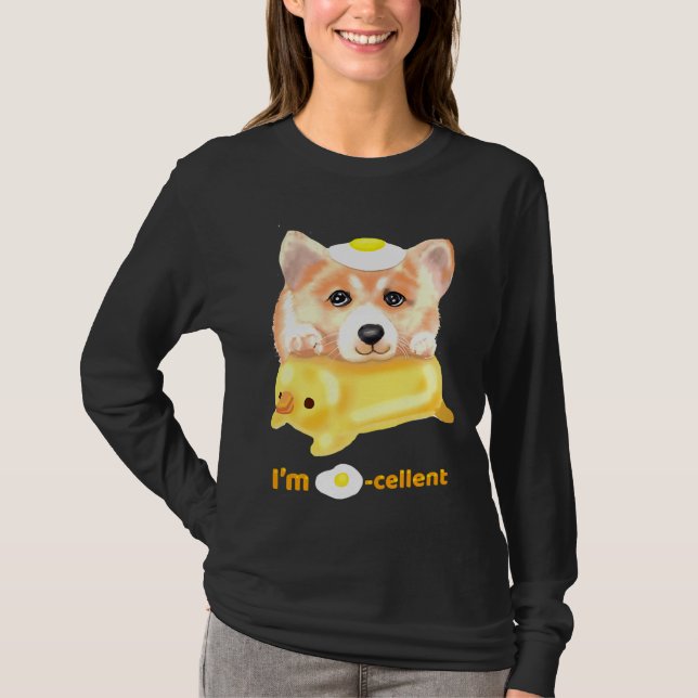 I Am Egg Cellent Excellent Corgi T-Shirt (Front)