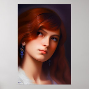 I AM - Emotive AI Fantasy Art Portrait Print