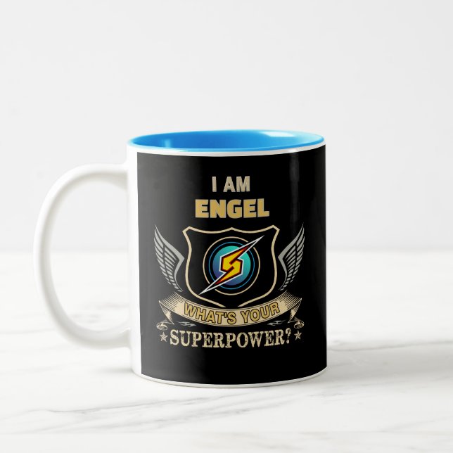 I Am ENGEL What's Your Superpower Two-Tone Coffee Mug (Left)