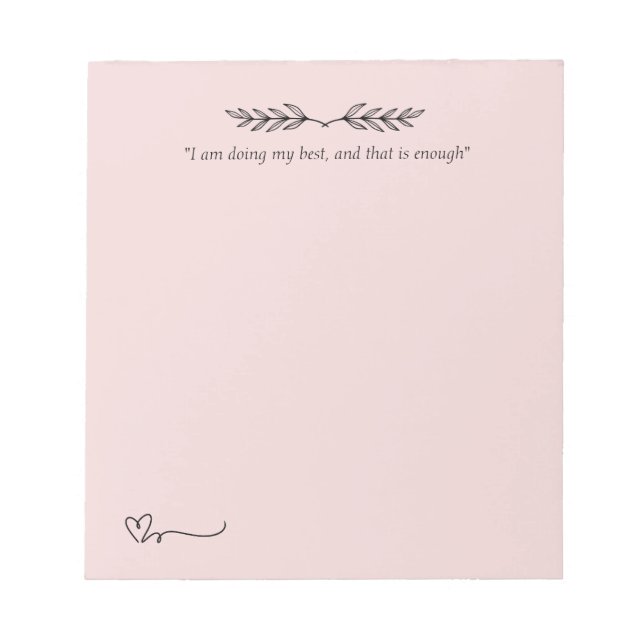 "I Am Enough" Affirmation Notepad for Moms (Front)