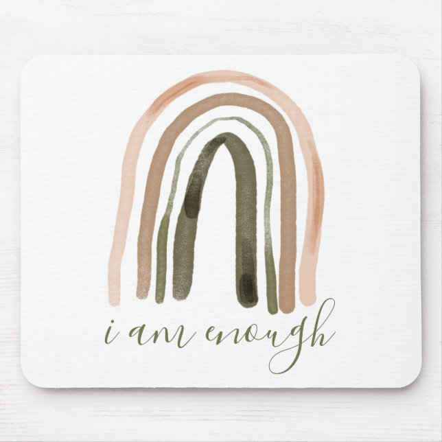 I Am Enough Inspiring Affirmation Mouse Pad (Front)
