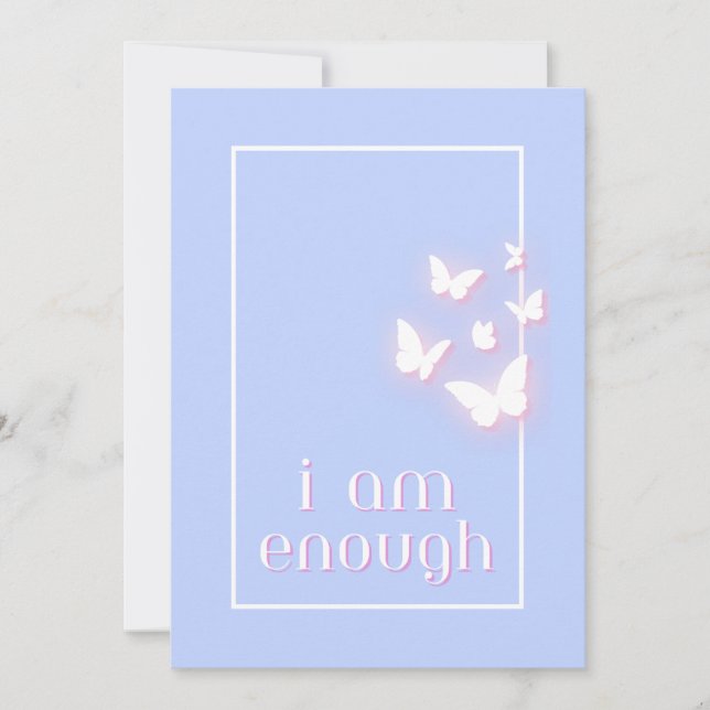 I am enough, Self-Love Quote Holiday Card (Front)