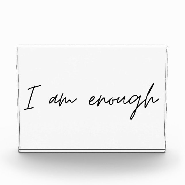 I Am Enough Simple Quote Photo Block (Front)