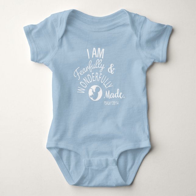 I Am Fearfully and Wonderfully Made Baby Bodysuit (Front)