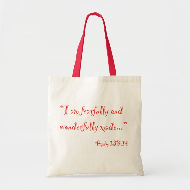 "I am fearfully and wonderfully made" Bag (Front)