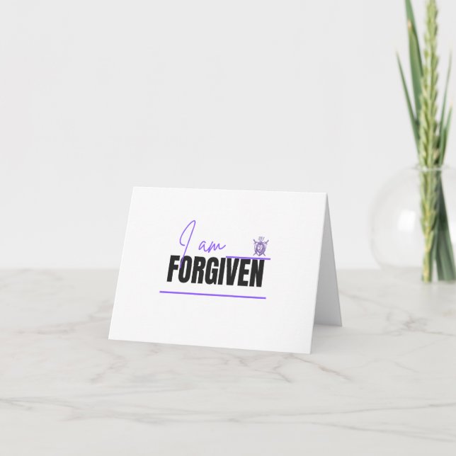 I Am Forgiven Christian Thank You Card (Front)