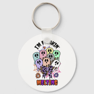 I am freakin' melting Halloween Ice cream Ghosts  Key Ring