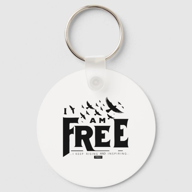 I Am Free – Rising Birds Sticker  Key Ring (Front)