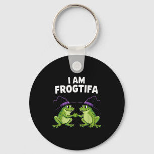 I Am Frogtifa Funny Frog Witch Hat Halloween  Key Ring